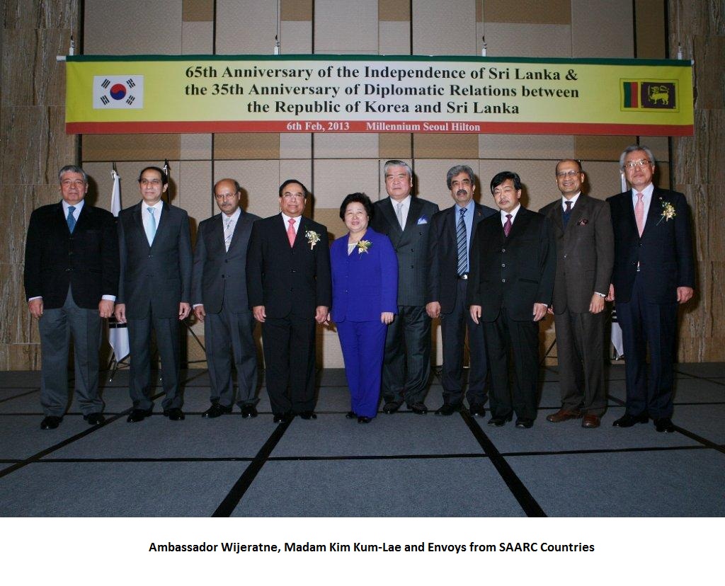 Ambassador_Wijeratne_Madam_Kim_Kum-Lae_and___Envoys_from_SAARC_Countries