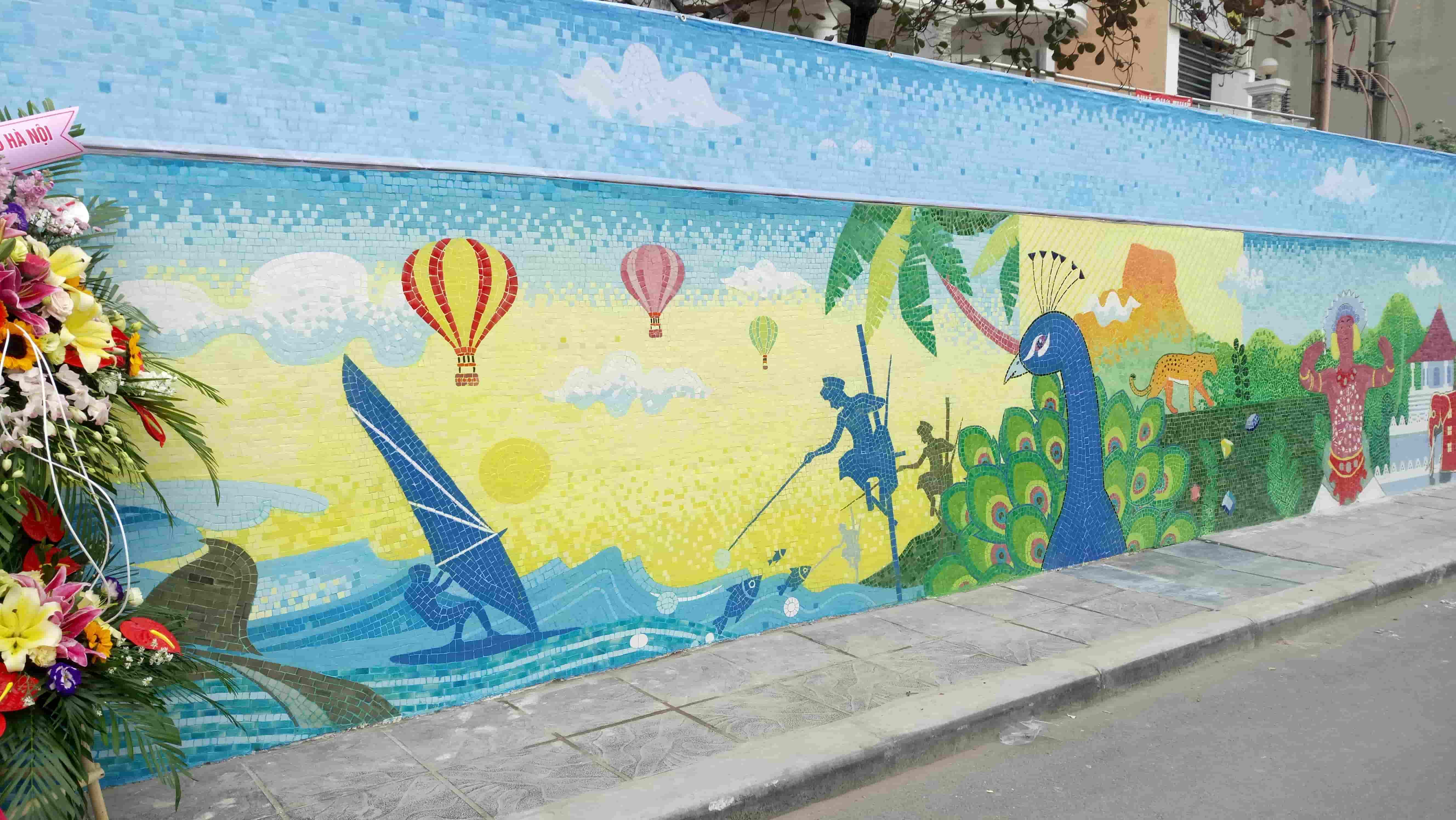 Image 05 - The Sri Lanka Mural on Ha Noi Mosaic Art Wall
