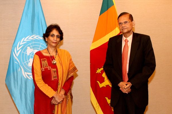 FOREIGN MINISTER PROF. G. L. PEIRIS DISCUSSES PROGRESS IN ACHIEVING SUSTAINABLE DEVELOPMENT GOALS WITH UN ASSISTANT SECRETARY GENERAL KANNI WIGNARAJA